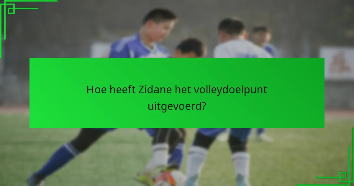 Hoe heeft Zidane het volleydoelpunt uitgevoerd?