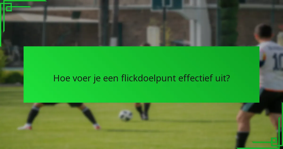 Wanneer is het beste moment om een flickdoelpunt te gebruiken?